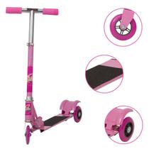 Patinete Infantil Menina Barbie Ajusta Altura Suporta 50kg