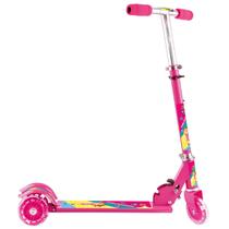 Patinete Infantil Menina P/ Crianças Até 50Kg Rosa Dobrável