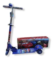 Patinete Infantil Metal Carros Mcqueen 3 Rodas Led Buzina