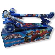 Patinete Infantil Metal Homem Aranha 3 Rodas C/ Led Buzina