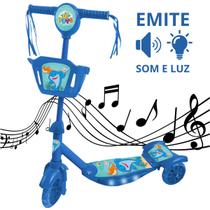 Patinete Infantil Musical Cestinha com Luz Som Menina Menino