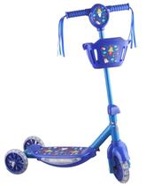 Patinete Infantil Musical com Cesta ROCKET Luz de Led e 3 Rodas Azul Brink