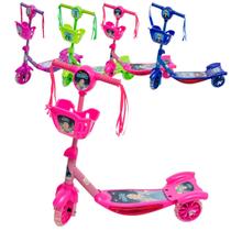 Patinete Infantil Musical LED 3 Rodas Cesta Brasil Menino Menina 35kg Patinete Infantil Musical LED 3 Rodas Cesta Brasil Menino Menina 35kg