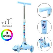 Patinete Infantil para Meninos Com Led e Som Azul 3 Rodas Patinete Infantil para Meninos Com Led e Som Azul 3 Rodas