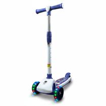 Patinete Infantil Premium Azul com LED e Música Suporta até 80kg A partir de 4 Anos Segurança INMETRO