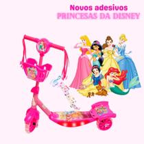 Patinete Infantil Princesa Menina Musica C/Cesta + Luz