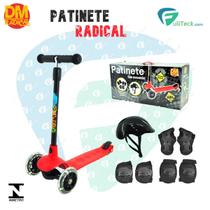 Patinete Infantil Radical Junior 40kg + Kit Proteção
