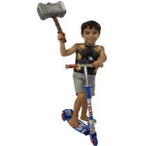 Patinete Infantil Radical Patrulha Justiça + Fantasia Thor