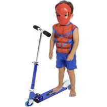 Patinete Infantil Radical Rodas Led + Fantasia Homem Aranha