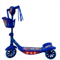 Patinete Infantil Rodas com Cestinha Luz de Led e Sons