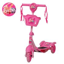 Patinete Infantil Rosa Barbie Regulável Cesta Suporta 20kg - TOYS 2U
