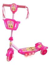 Patinete Infantil Rosa Belinda Com Cesta E Luz E Som DM Toys