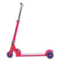 Patinete Infantil Rosa Princesas com Led - 3 Rodas e Freio