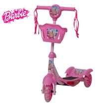 Patinete Infantil Scooter Barbie Rosa Luz e Som Suporta 20kg