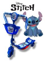 Patinete Infantil Scooter Stitch Musical Cesta Luzes 3 Rodas