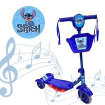 Patinete Infantil Stitch 3 Rodas com LED Musica