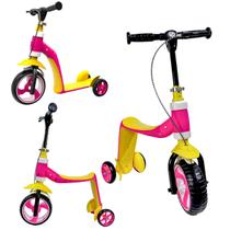 Patinete Infantil Unitoys 2 em 1 Andador e Patinete Rosa
