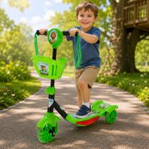 Patinete Infantil Zippy Toys 3 Rodas com Luz LED Música Cestinha Aventura na Floresta 35kg