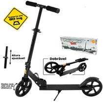 Patinete Juvenil Preto Grande 97cm De Altura - Dm Toys