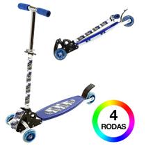 Patinete Masculino Dobrável 4 Rodas de Balanço Azul BBR Toys