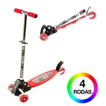Patinete Masculino Vermelho 4 Rodas C Altura Ajustável Patinete Masculino Vermelho 4 Rodas C Altura Ajustável