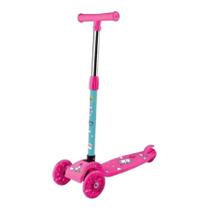 Patinete Menina Girl 3 Rodinhas Com Luz Ajuste Altura Rosa