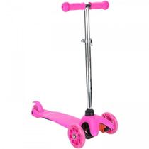 Patinete Meninas 3 Rodas Spin Roller com Luzes de Led 40kg - ROSA - ORIGINAL - Nibus