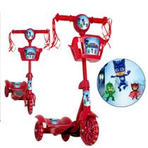 Patinete Menino 3 Rodas PJ Masks Vermelho c/ Freio