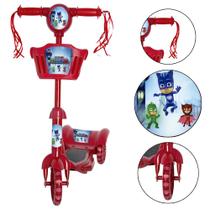 Patinete Menino PJ Masks Scooter Cesta Som Toys 2U