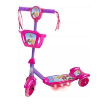 Patinete Musical Infantil C/ Cesta Luzes Led E Som Princesa DMR5621 - Dm Toys