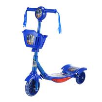 Patinete musical infantil com 3 rodas e cestinha azul - Wakaii