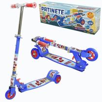 Patinete New Top Azul com 3 Rodas Brinquedo Infantil Radical