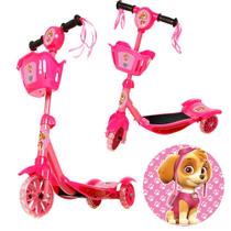 Patinete p Crianças da Patrulha Canina 3 Rodas Luz e Som