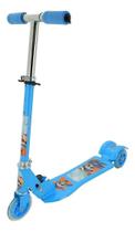 Patinete Panda Infantil Dobrável Ajustável Azul Com 3 Rodas