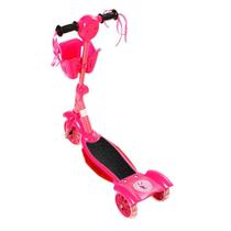 Patinete Para Crianças Scooter 3 Rodas Brinquedo Infantil De Led E Som Menina Rosa Modelo Barbie Com Cestinha Art Brink Patinete Para Crianças Scooter 3 Rodas Brinquedo Infantil De Led E Som Menina Rosa Modelo Barbie Com Cestinha Art Brink