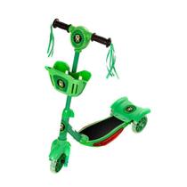 Patinete Para Crianças Scooter 3 Rodas Brinquedo Infantil De Led E Som Menino Verde Modelo Ben 10 Com Cestinha Art Brink Patinete Para Crianças Scooter 3 Rodas Brinquedo Infantil De Led E Som Menino Verde Modelo Ben 10 Com Cestinha Art Brink