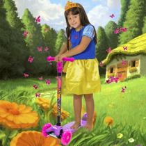 Patinete Para Menina Infantil Roxo + Fantasia Princesa