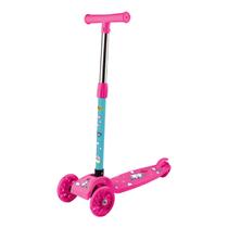 Patinete Para Meninas Unicórnio Rosa 3 Rodas Luzes Led 40Kg