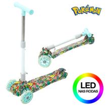 Patinete Pikachu Pokemon Verde para Crianças de 3 Rodas LED - Maciel Eletro Kids LTDA - Gabi