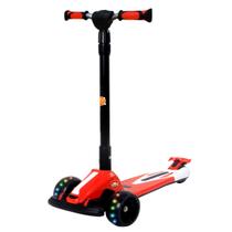 Patinete Racing Led Radical Juvenil Dobrável 3 Rodas Vermelho