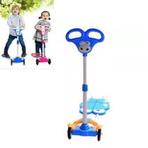 Patinete radical 4 rodas infantil abre e fecha altura ajustavel 3 antiderrapante divertido azul
