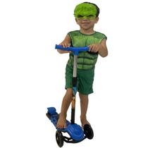 Patinete Radical Dm Toys Menino 3 Rodas Azul + Fantasia Hulk Patinete Radical Dm Toys Menino 3 Rodas Azul + Fantasia Hulk