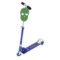 Patinete Radical Dobrável Aluminio 3 Rodas + Máscara Hulk