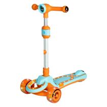 Patinete Radical Infantil Dobrável 3 Rodas Com Luz Led e Som DM Toys DMR6809 Azul