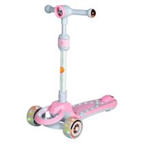 Patinete Radical Infantil Dobrável 3 Rodas Com Luz Led e Som DM Toys DMR6809 Rosa
