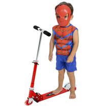 Patinete Radical Vermelho Roda Led Dobrável Fantasia Spider