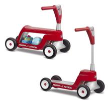 Patinete Radio Flyer 4 Rodas Scooter 2 Em 1 Vira Quadriciclo