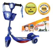 Patinete Scooter Até 35kg Brinquedo Musical Luzes - Azul Patinete Scooter Até 35kg Brinquedo Musical Luzes - Azul
