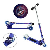 Patinete Scooter Captain America Infantil Azul de Alumínio