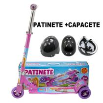 Patinete Scooter Dobrável Princesas DM5667 Mais Capacete